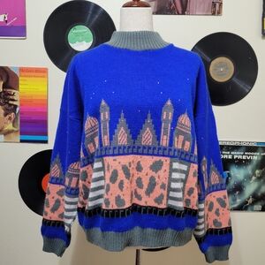 Silber Knitwear | Vintage Cityscape Knit Sweater